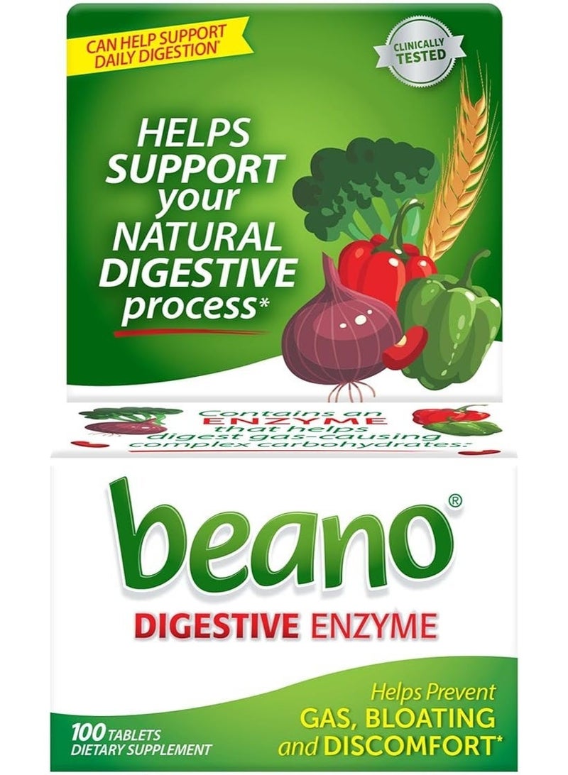 Beano Food Enzyme Dietary Supplement  100 Tablets - Image 1